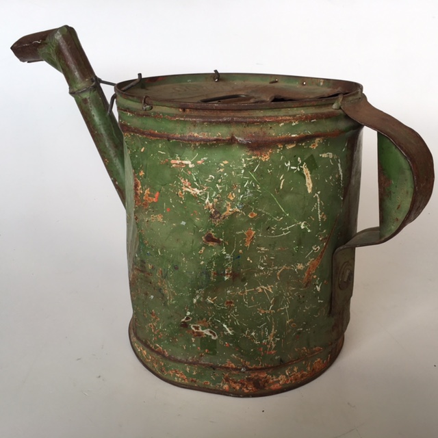 WATERING CAN, Large Green Metal